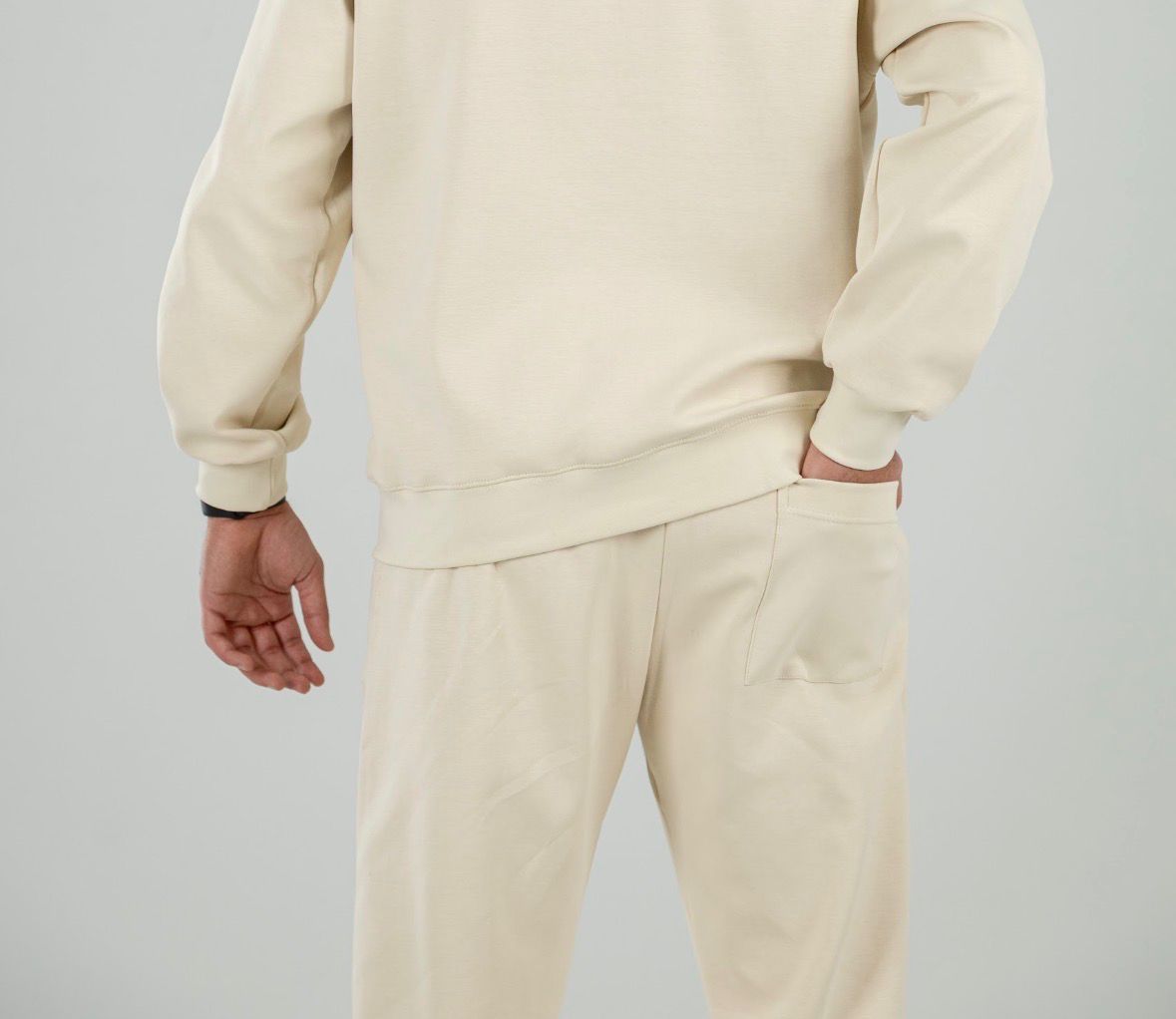 Beige Oversized Straight Leg Pants