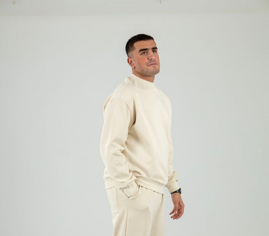 Beige Long Sleeve Crewneck
