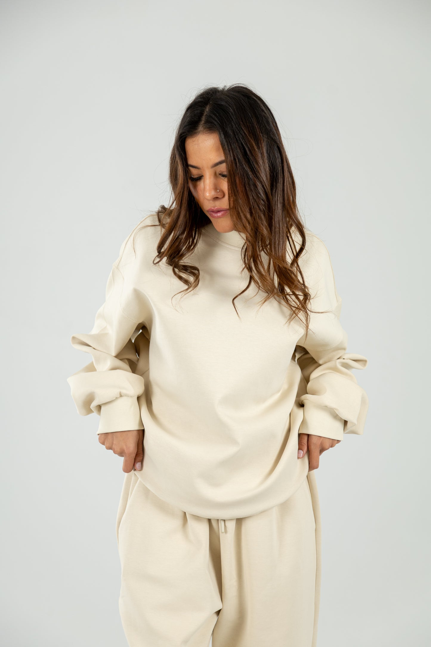 Beige Unisex Oversized Set