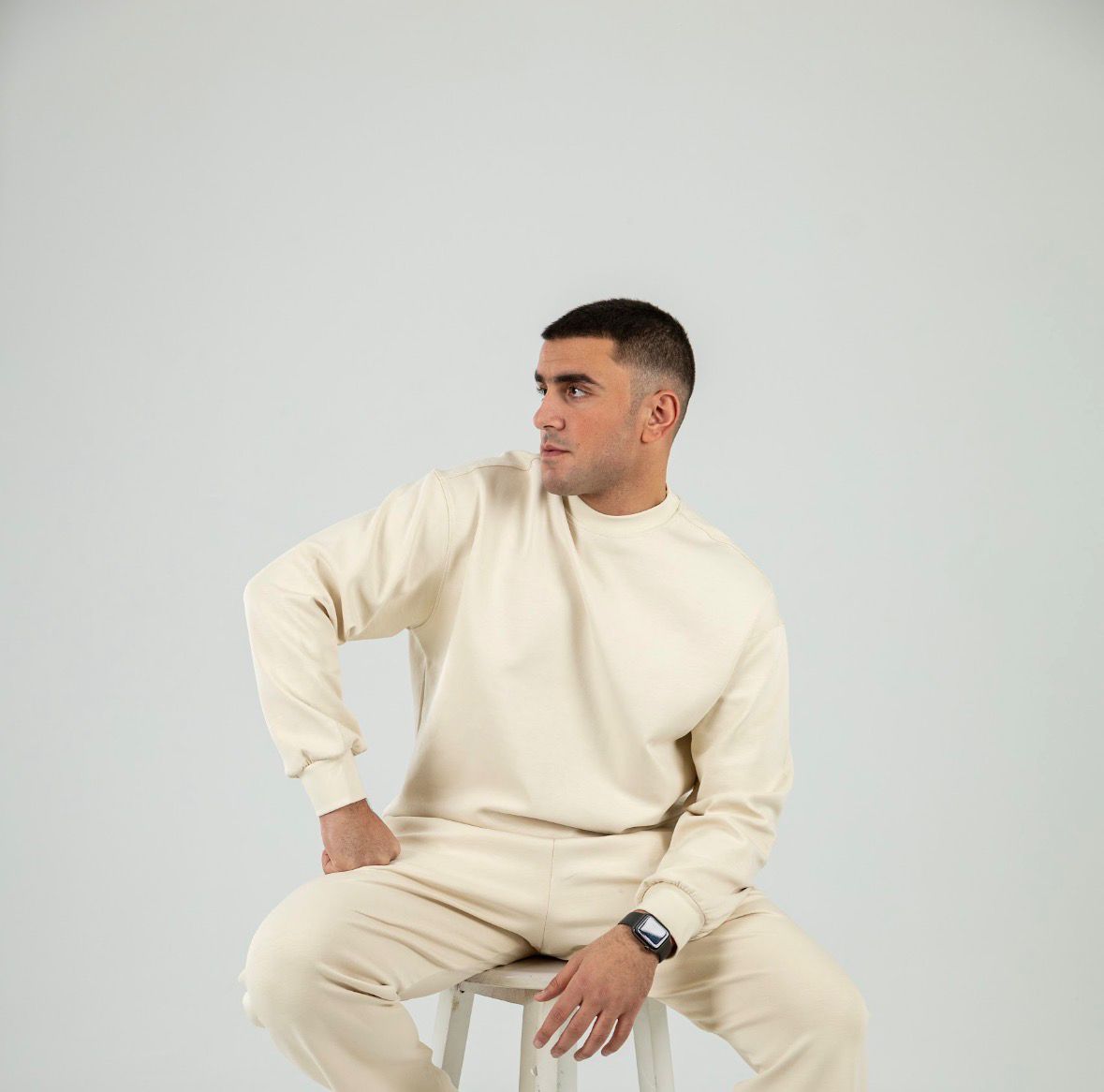 Beige Long Sleeve Crewneck
