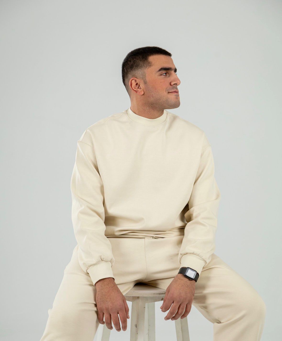 Beige Long Sleeve Crewneck