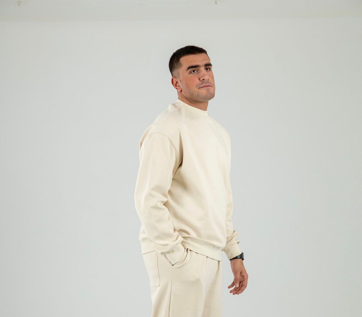 Beige Long Sleeve Crewneck
