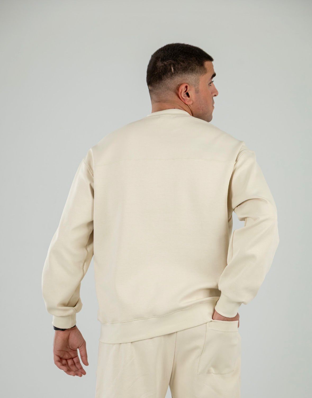 Beige Long Sleeve Crewneck