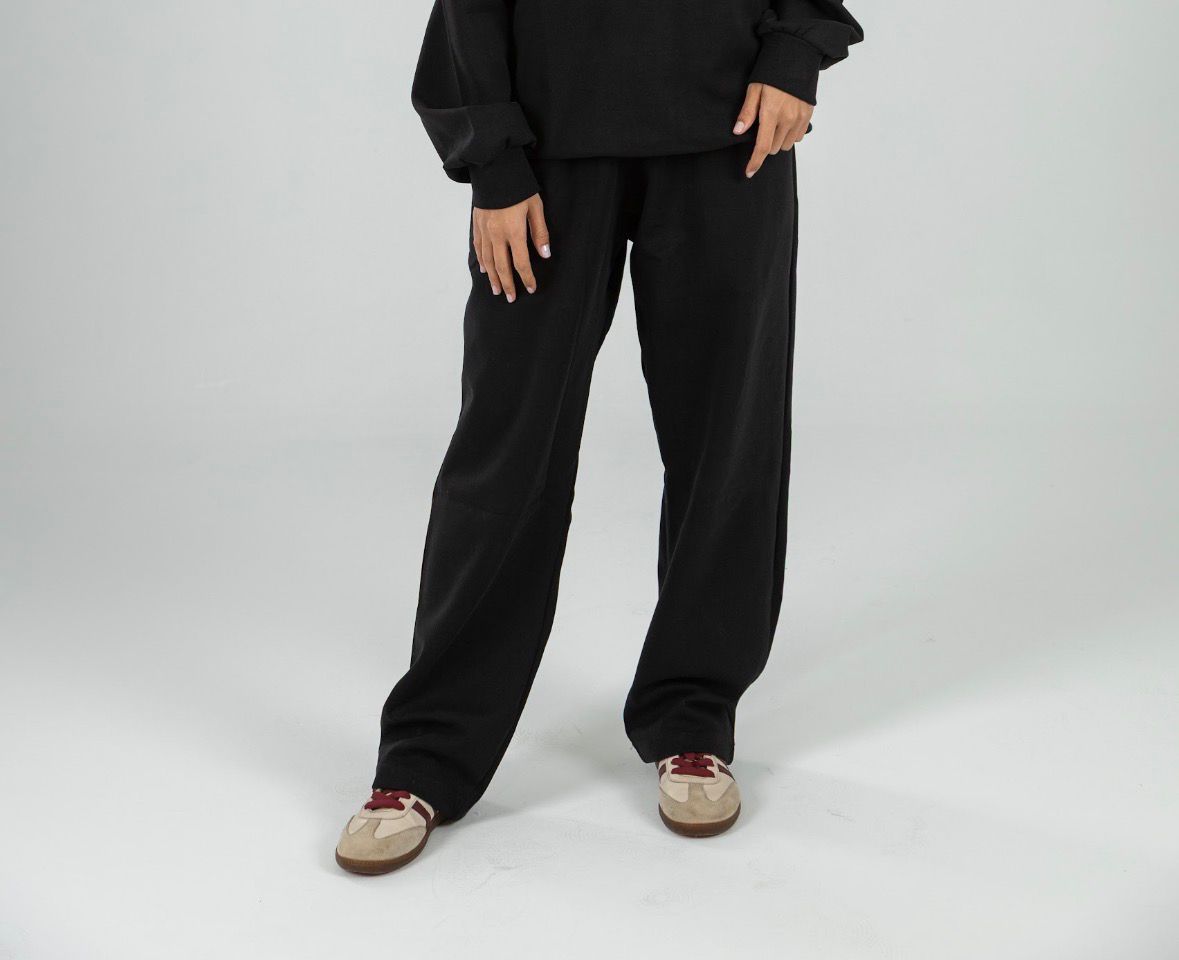 Black Oversized Straight Leg Pants