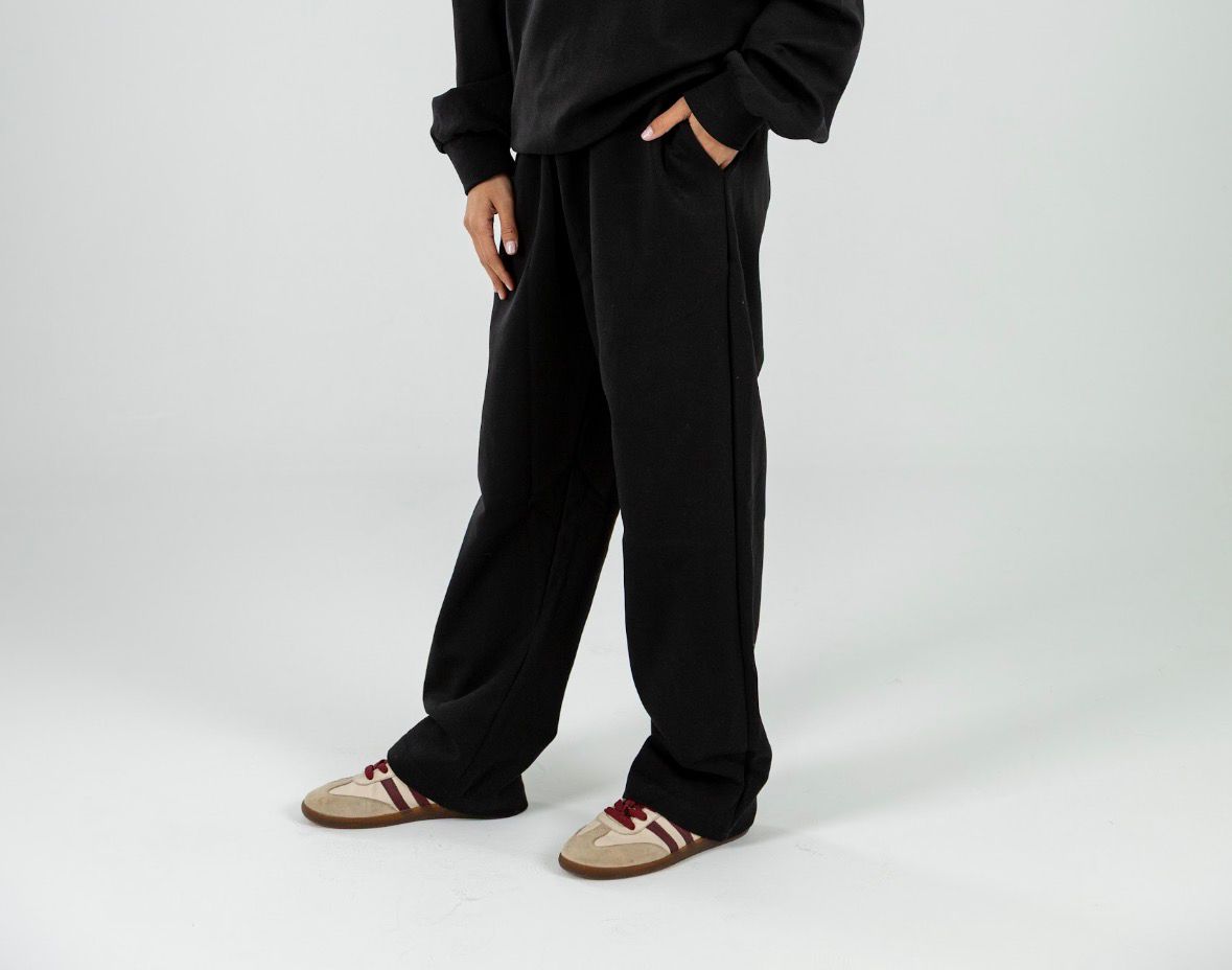 Black Oversized Straight Leg Pants