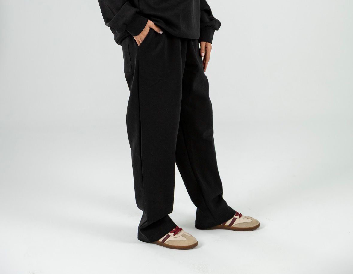 Black Oversized Straight Leg Pants