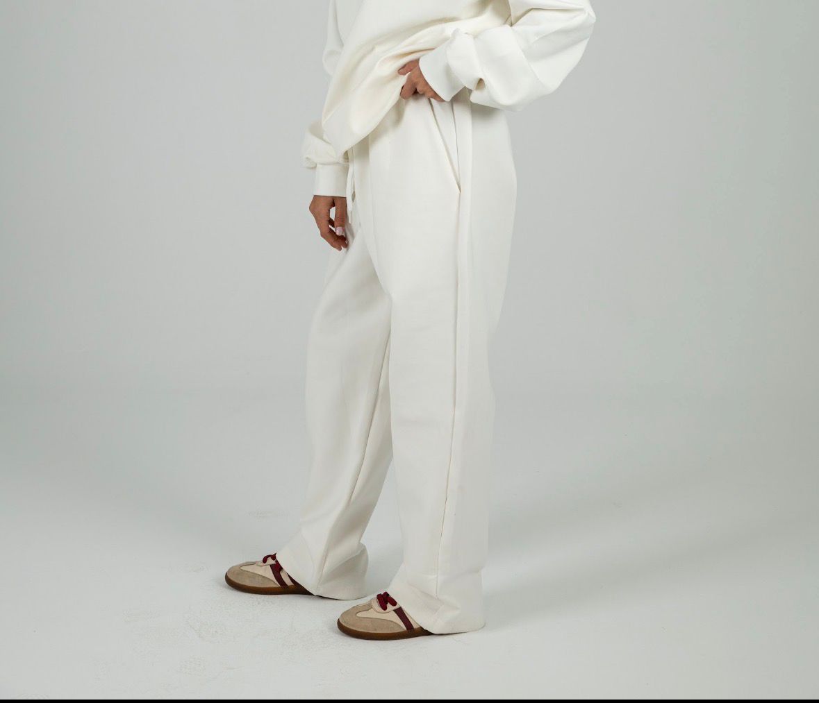 White Oversized Straight Leg Pants