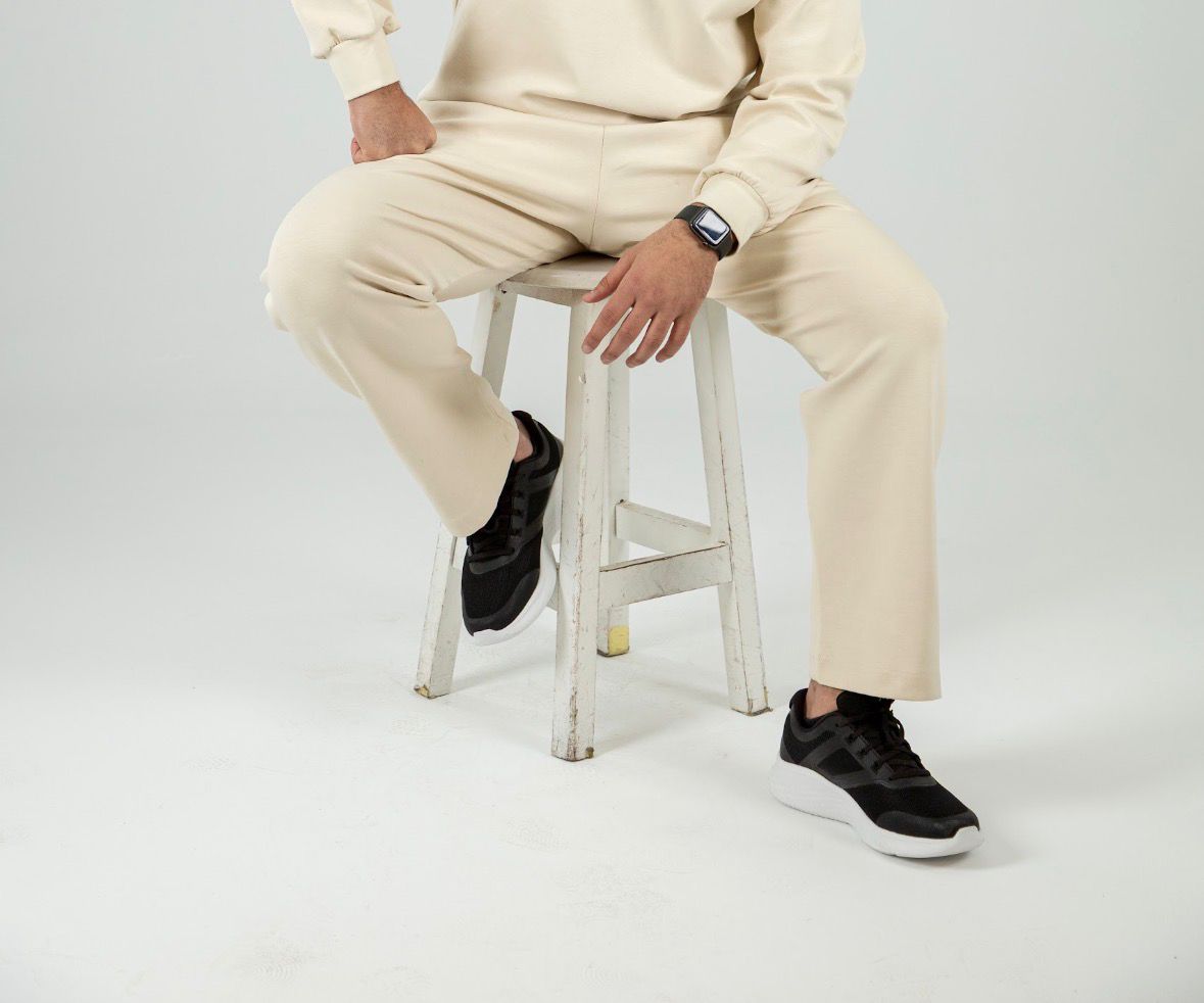 Beige Oversized Straight Leg Pants