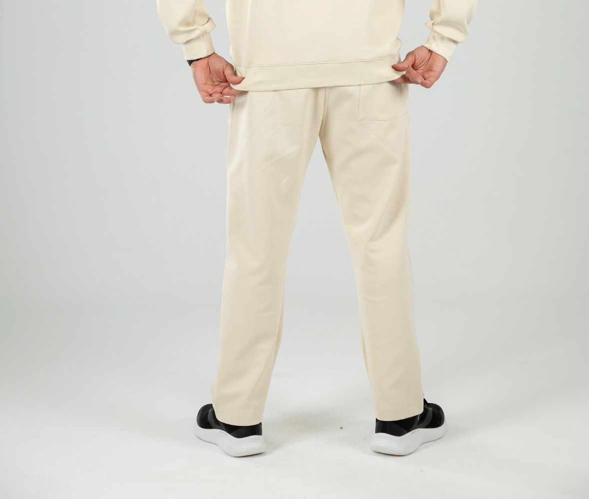 Beige Oversized Straight Leg Pants