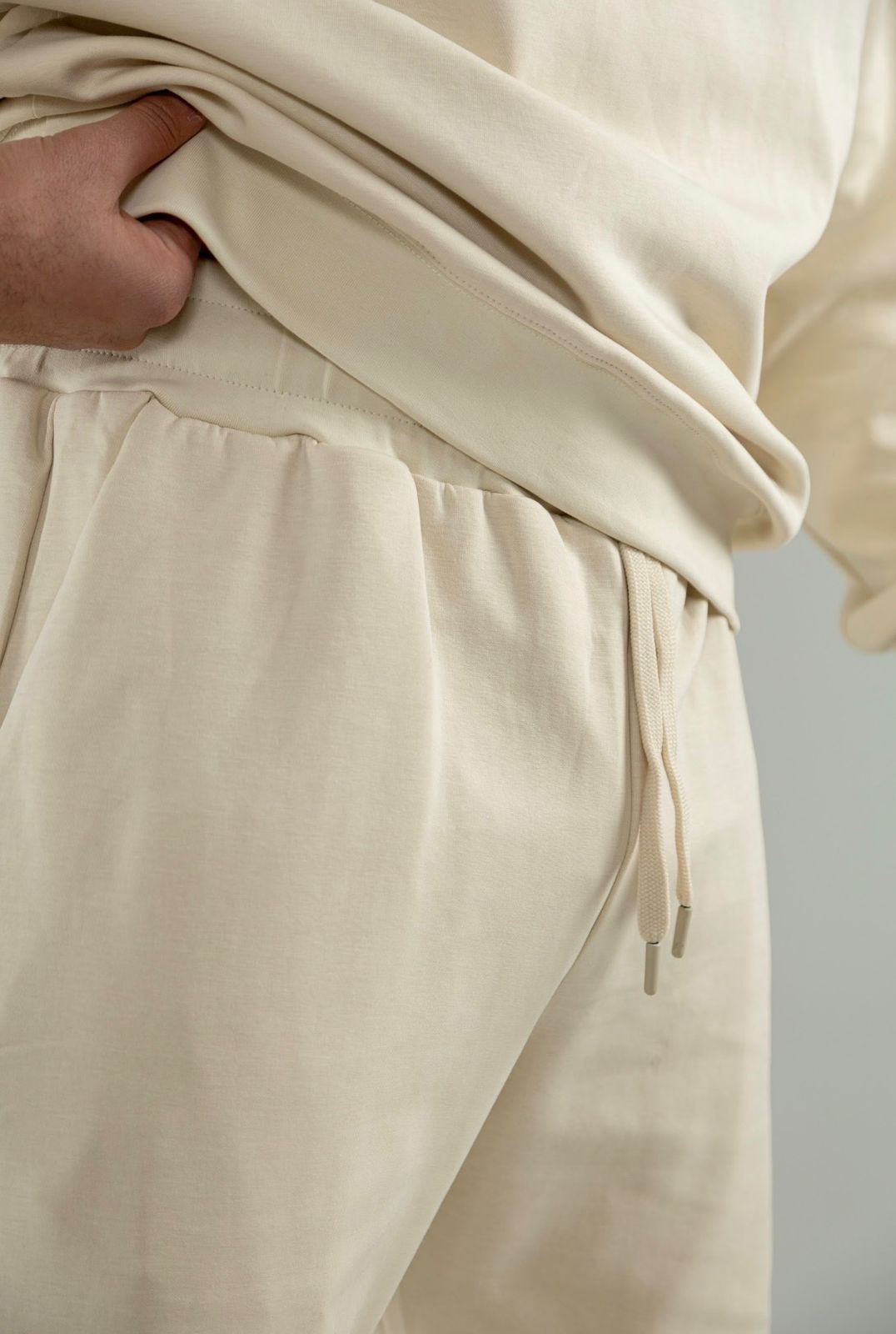 Beige Oversized Straight Leg Pants